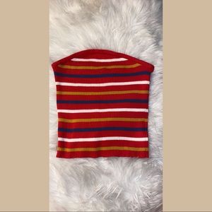 American Eagle Striped Sweater Tube Top